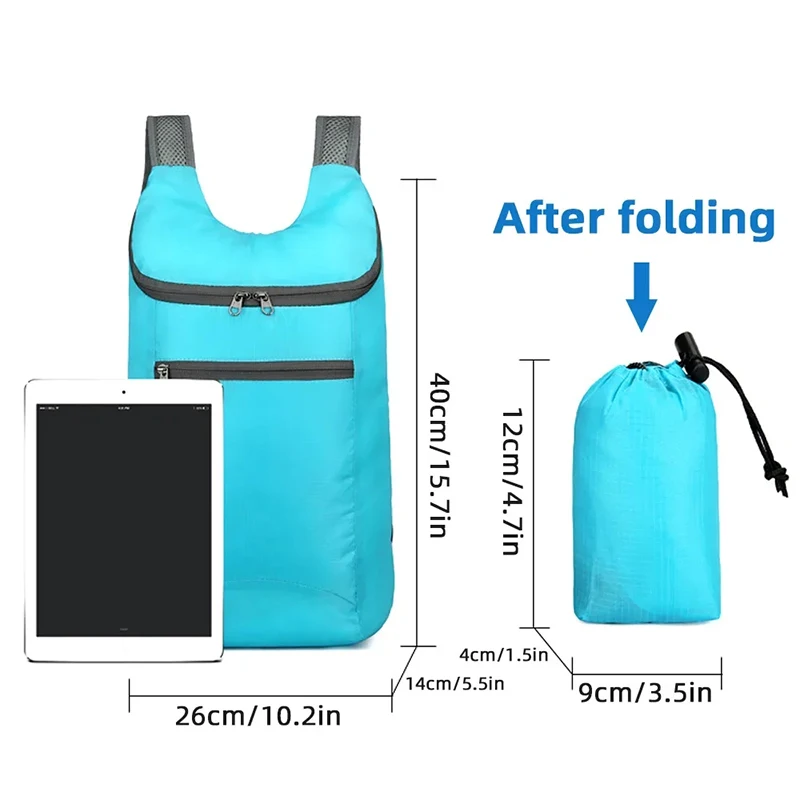 Men's and Women's Outdoor Sports Waterproof Foldable Backpack Large Capacity Portable Camping and Hiking Day Bag