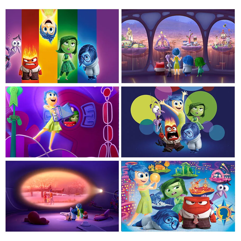 

Colourful Inside Out Photography Backdrop Pixar Kids Birthday Party Decoration Background Booth Photo Supplies