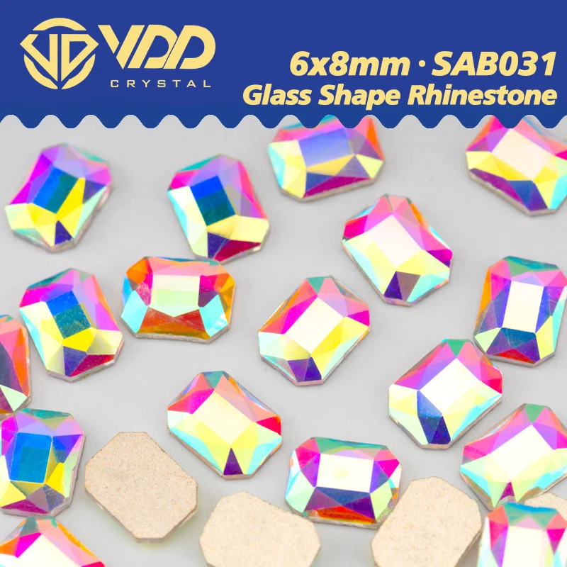 VDD 100/500/1440 Stück Glasform Kristall Strass Kristall AB Flatback Glitzersteine für DIY Nail Art Dekorationen SAB Serie – Detail 32