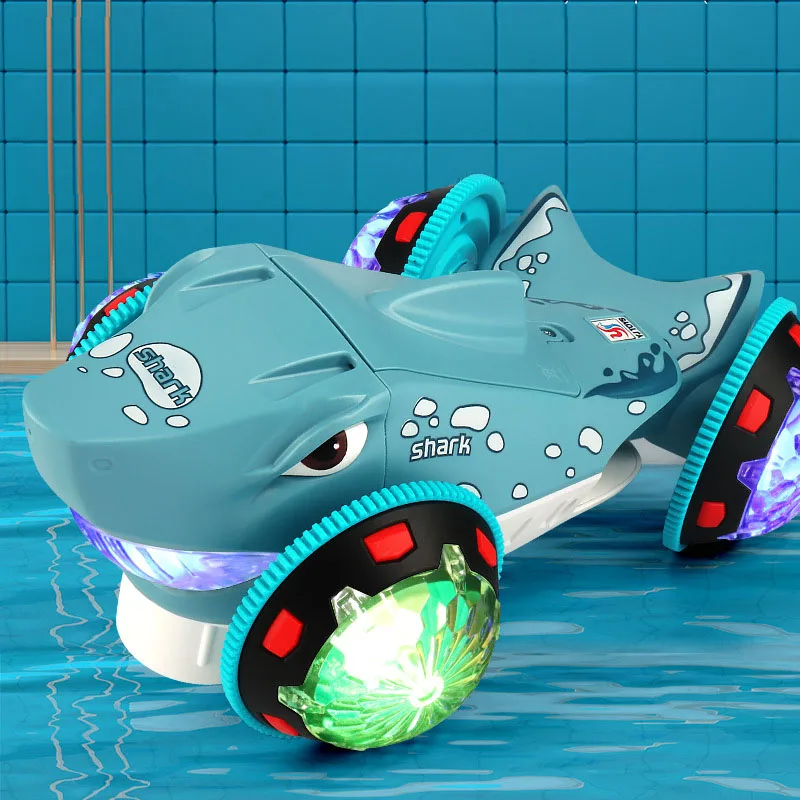 Kids Shark Stunt Car Toy Electric Universal 360 Degree Rotating Drifting Vehicle With Light Music Toys for Children Boy's Gifts kids shark stunt car toy electric universal 360 degree rotating drifting vehicle with light music toys for children boy s gifts