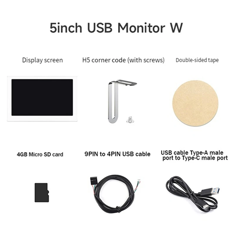 IPS 디스플레이 USB 섀시 보조 화면, RGB 분위기 화면, 사운드 픽업 기능, 5 인치, 800X480