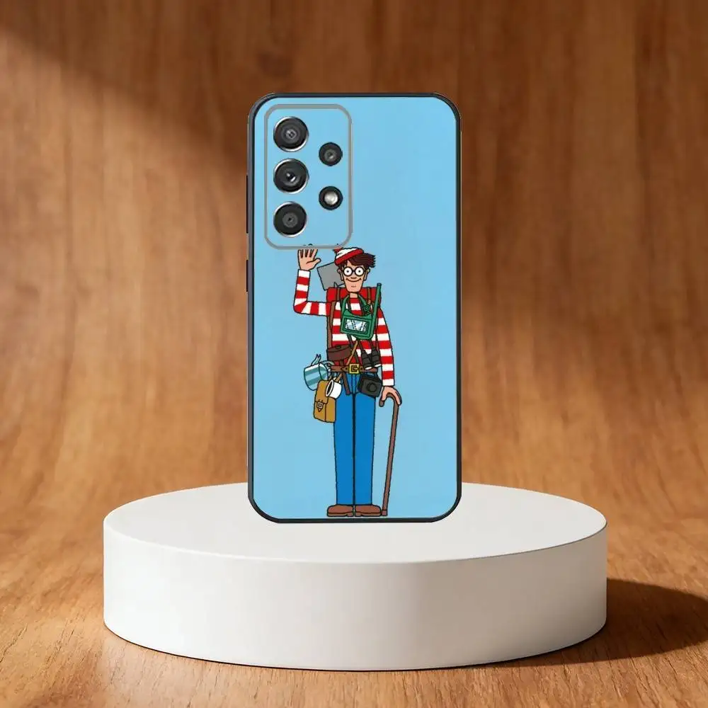 Stylish 'Where's Waldo' Themed Black Phone Case