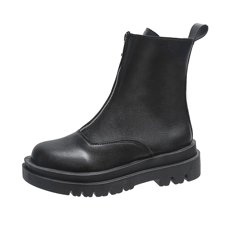 Big Size 42 Platform Ankle Boots For Women Fashion Slip On Thick Bottom Short Boots Autumn Winter Ladies Elegant Mordern Booties