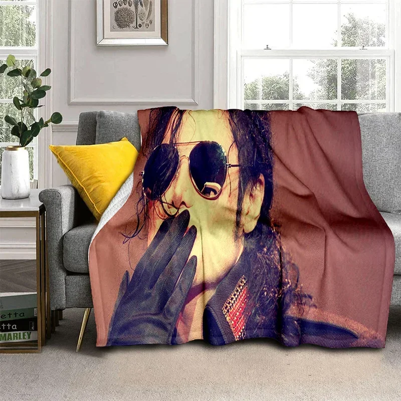 MJ King of Pop Michael Jackson Soft Flannel Blanket for Beds Bedroom Sofa Picnic,Throw Blanket for Cover Outdoors Leisure Gift