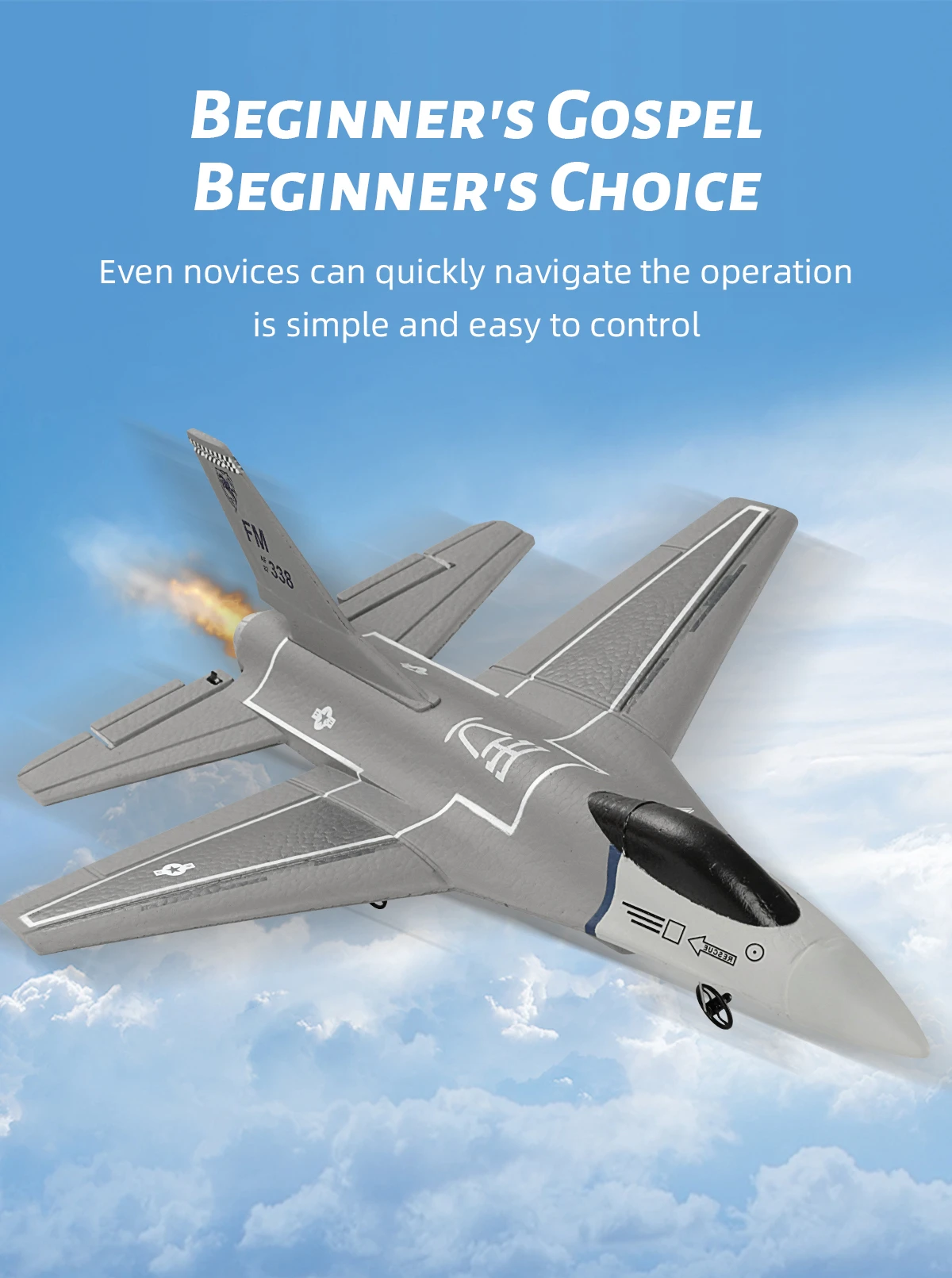 F16 Rc Glider 3ch Airplane With 6-axis Self-stabilization System_voghion.com