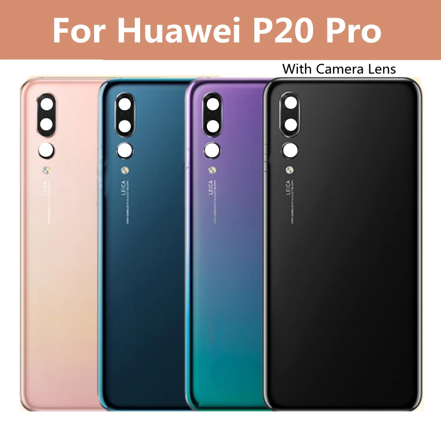 

For Huawei P20 Pro Battery Cover Rear Panel Back Door Glass Housing Case For Huawei P20Pro Battery Cover with camera lens