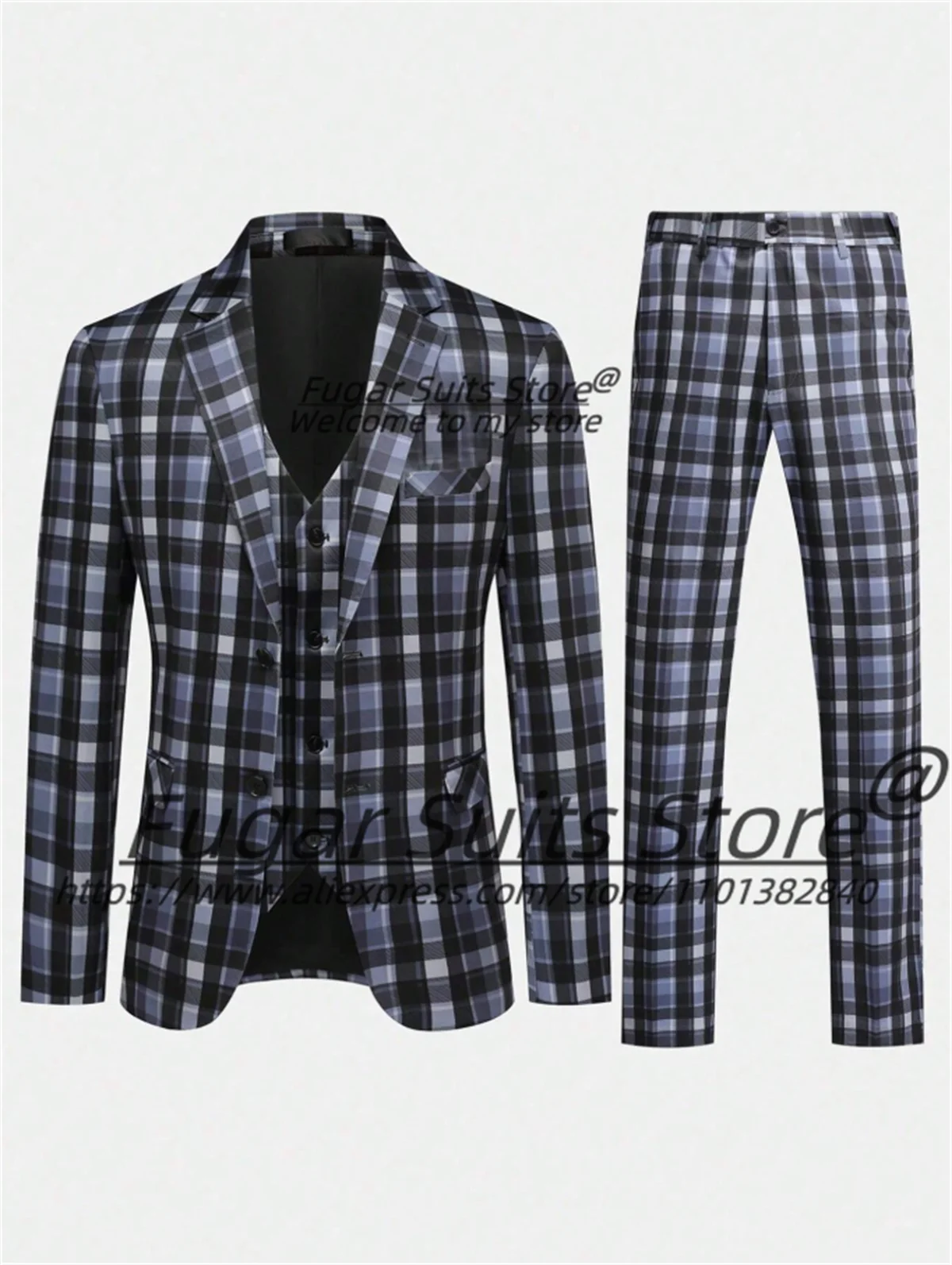 Men Suits Slim Fit Notched Lapel Groom Formal Tuxedos 3 Pieces Sets Business Male Blazers Costume Homme