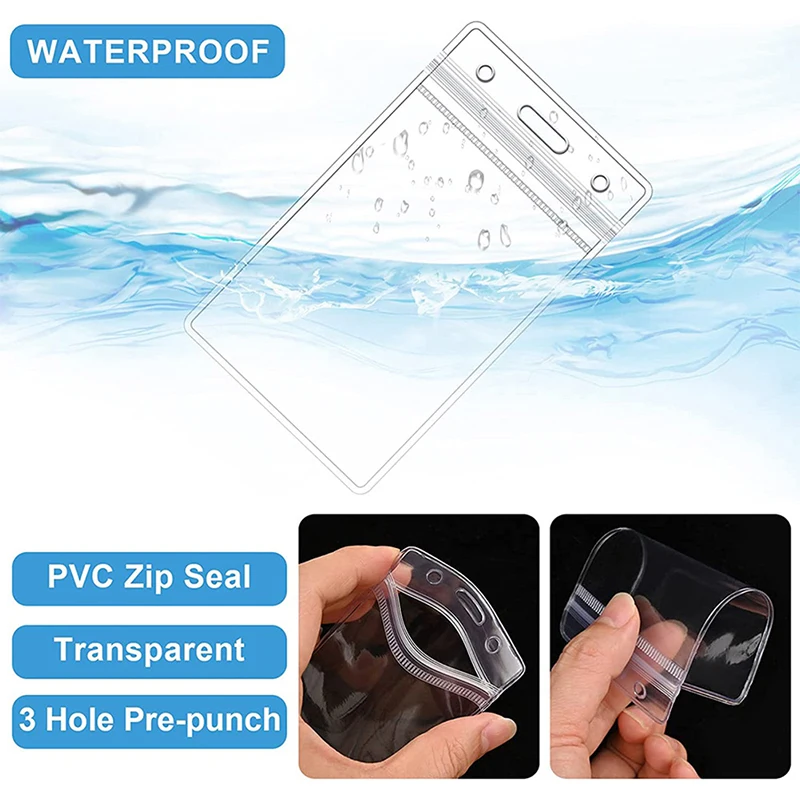 2pcs Resealable Waterproof Clear Ship Ticket Card Sleeve PVC Bagagem Tag Viagem Acessórios para Sacos