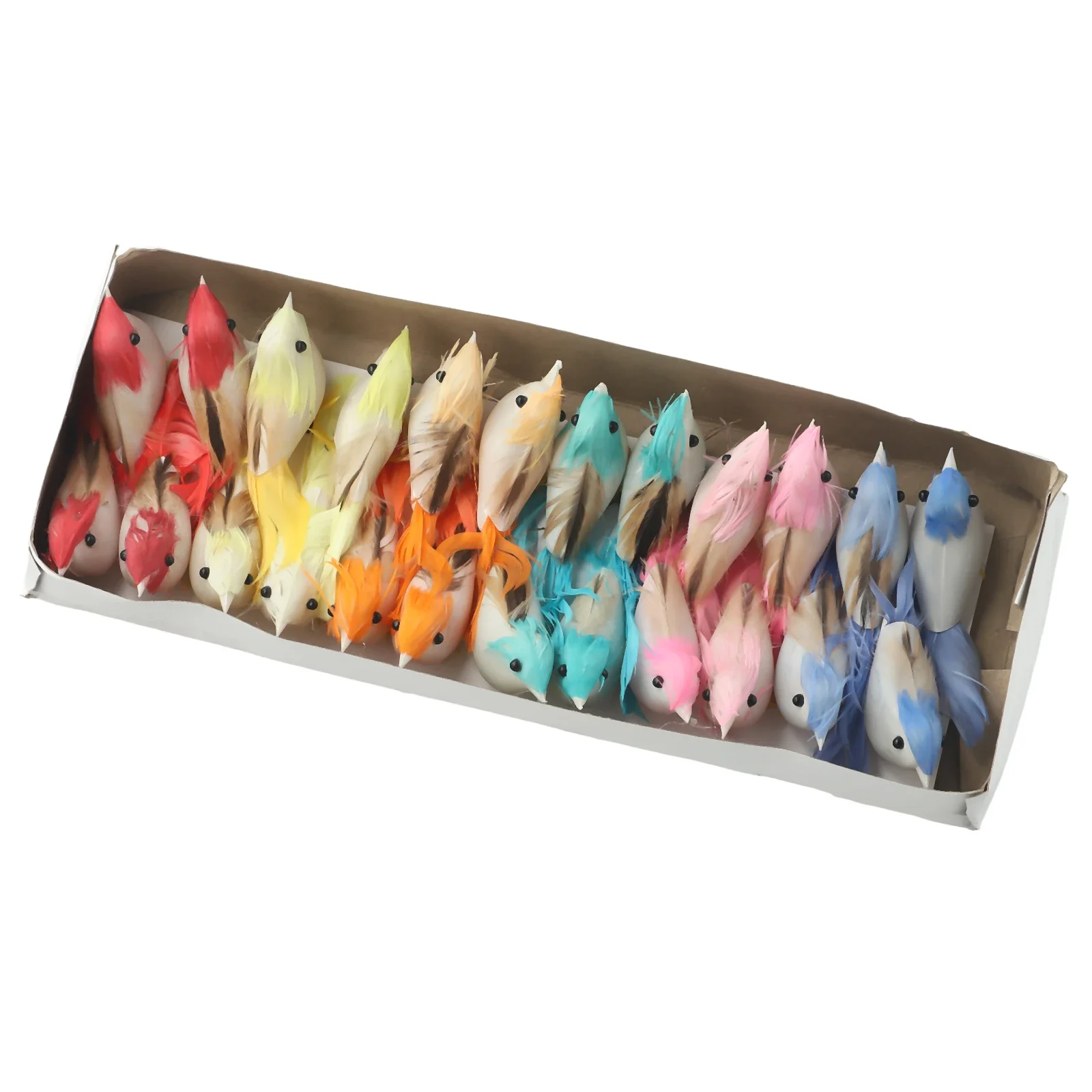 TRAHOO-6Pcs Oiseaux Artificiels En Plumes, Oiseau En Mousse, Petits Oiseaux Avec Clip, Oiseau