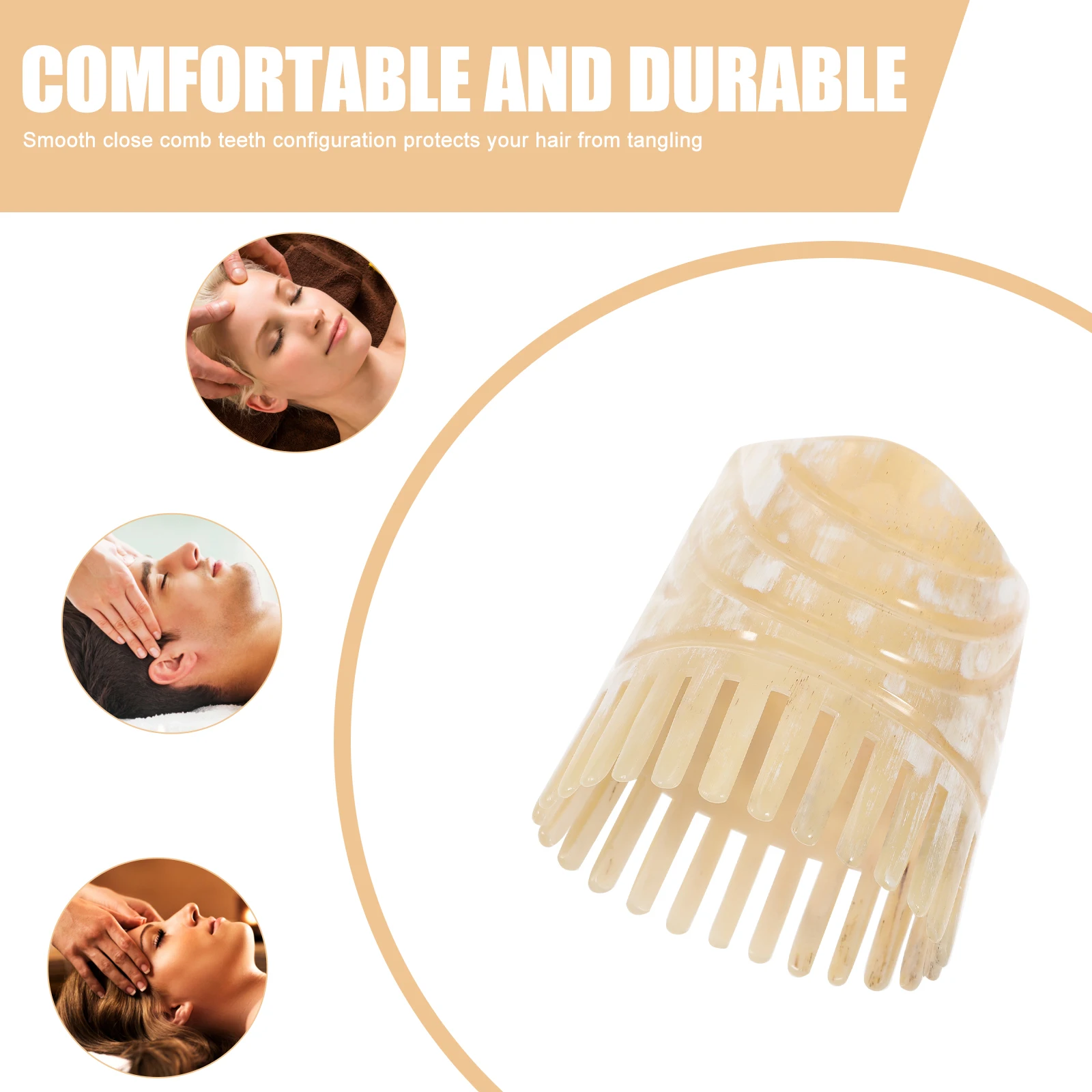 Natural Ox Horn Hair Comb Anti Static Portable Comb Hair Scalp Brush Hair Loss for Woman Men Styling Health Care Accessories