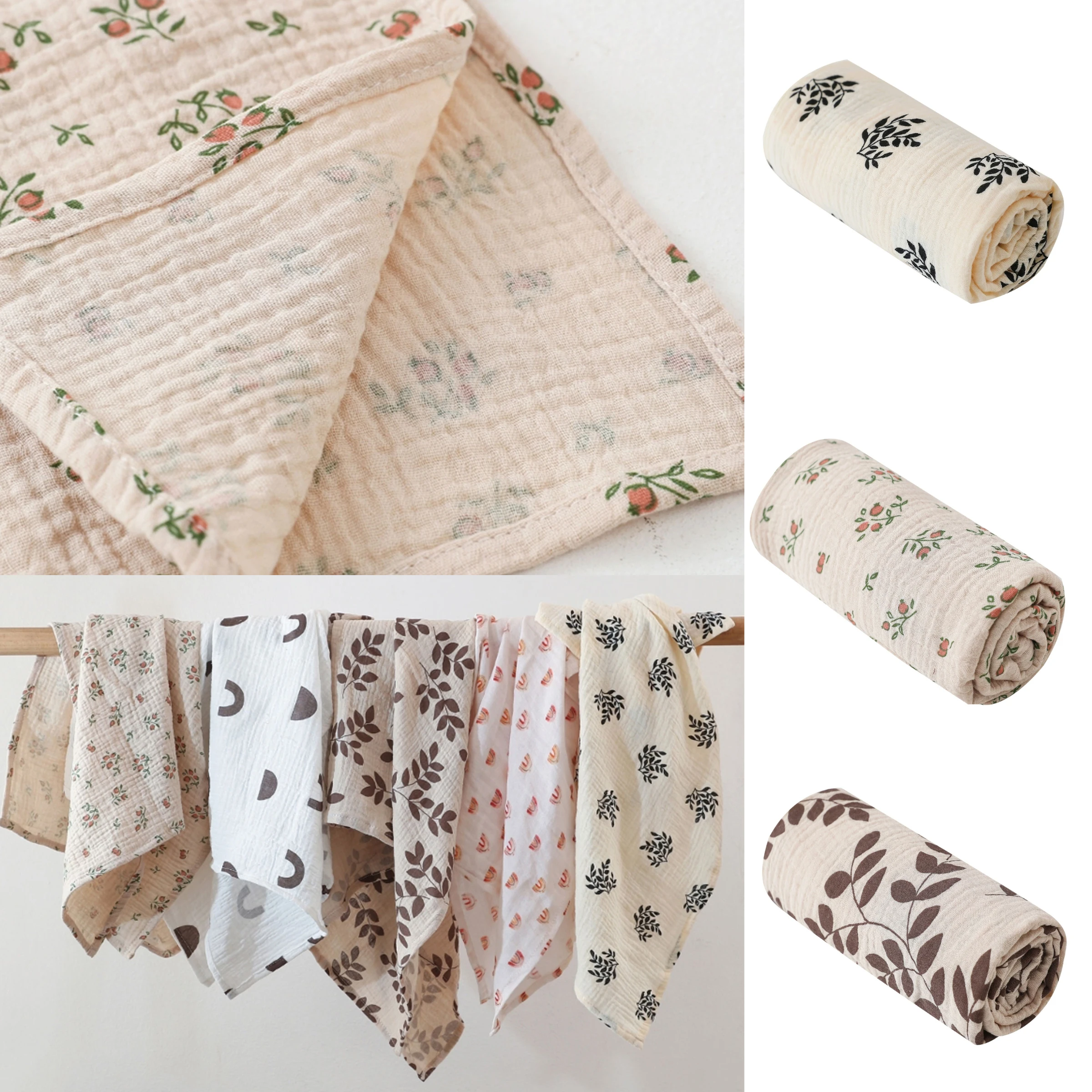 Cotton Muslin Blanket Swaddle Blanket Cotton Swaddle Cotton Gauze Blanket Cotton Gauze Muslin Baby Blanket Super Soft Newborn Swaddle Wrap Quick Dry Boy Girl Kids Bath Towel Baby Stroller Blanket Cover