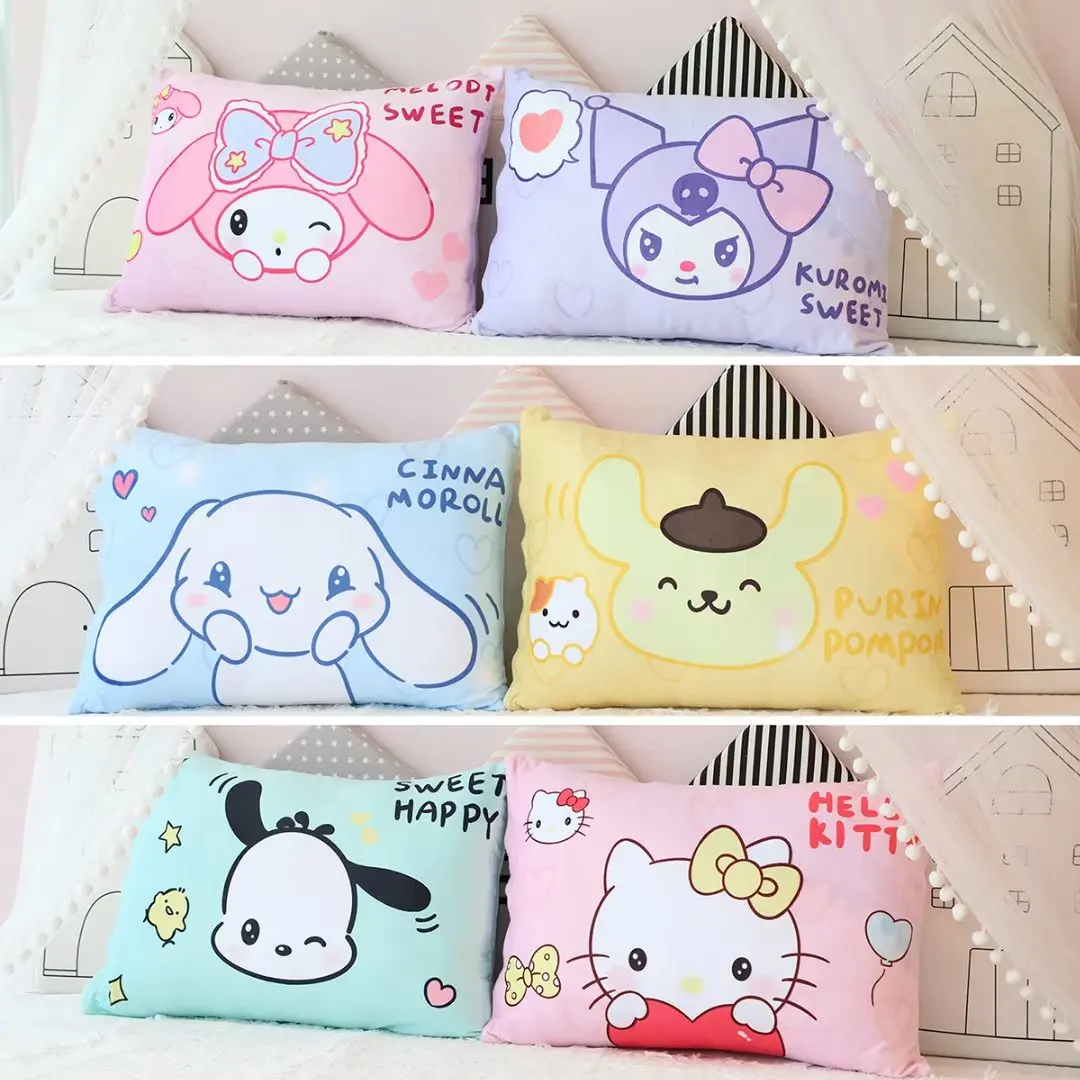 

Kawaii Sanrio Plush Pillowcase My Melody Cinnamoroll Hello Kitty Pochacco Pom Pom Purin Plush Pillowcase