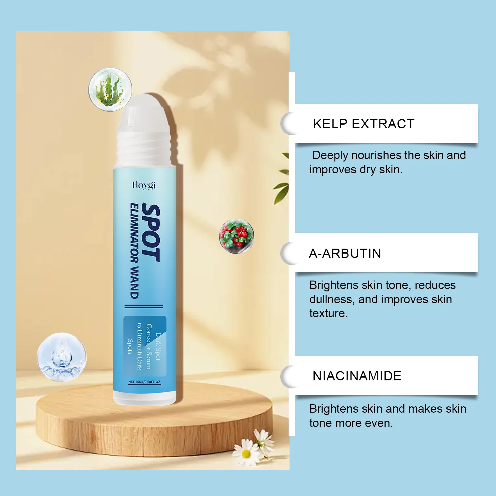 Dark Spot Corrector Serum Lighten Dark Spot Brighten Skin Tone Improve Dullness Skin Whiten Portable Salicylic Acid Essence Ball