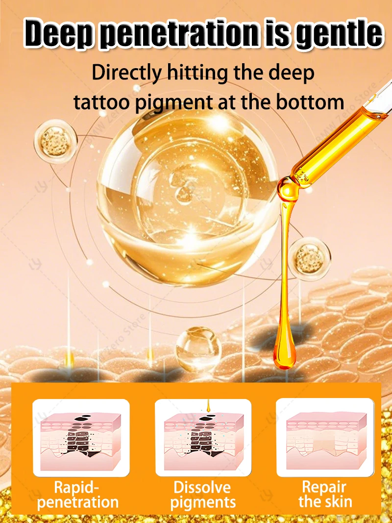 효과적인 문신 제거 에센셜 오일로 오래된 문신과 영구 화장 색상을 빠르게 희석시킵니다.