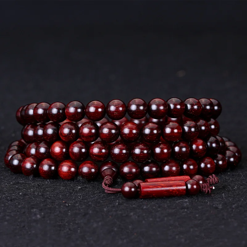 

India lobular rosewood 8mm bracelet high density belt Gold star 108 rosewood beads hand string men and women wholesale