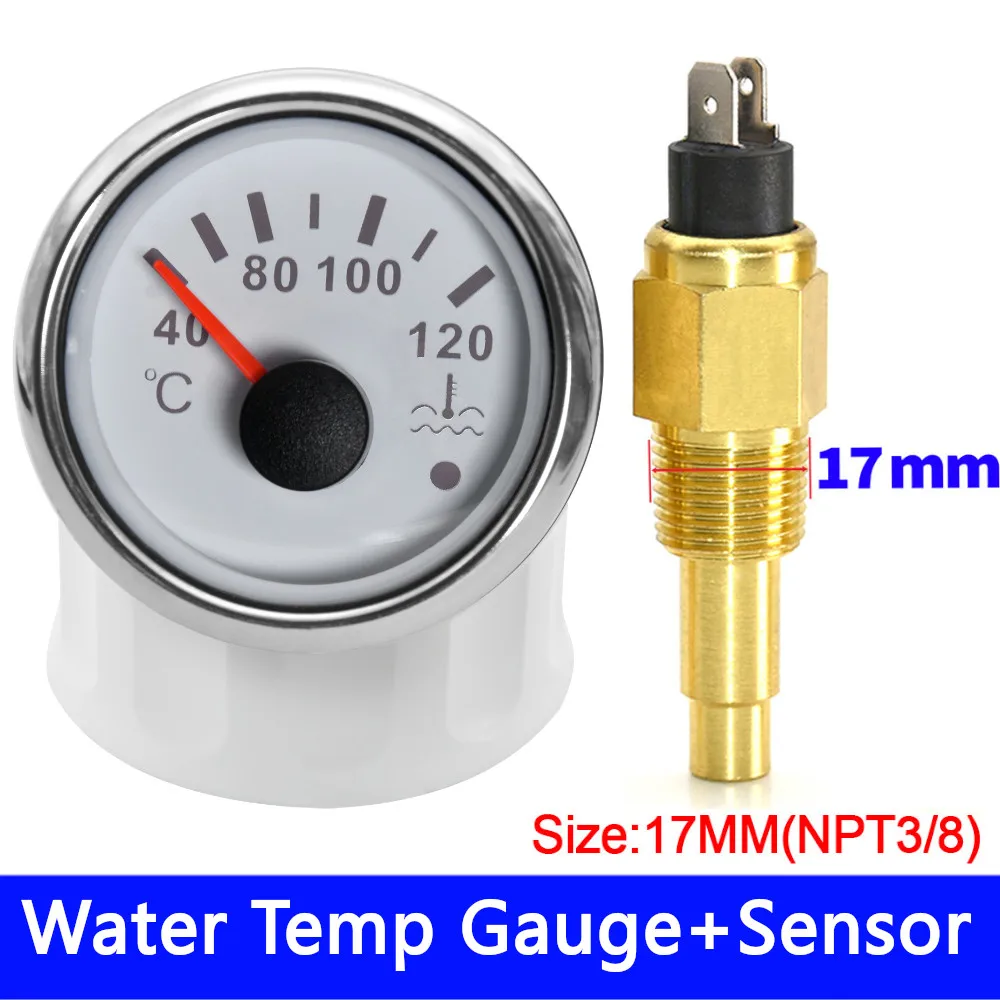 52mm Wassertemperaturanzeige Gelb - Mechanisches Auto Thermometer 12V