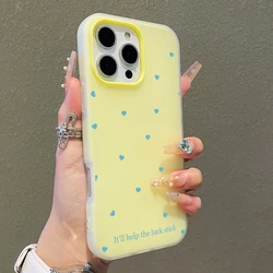 Adorable Blue Heart Shockproof Phone Case - Durable Hard Cover for Redmi Note 10 (Cream Yellow)