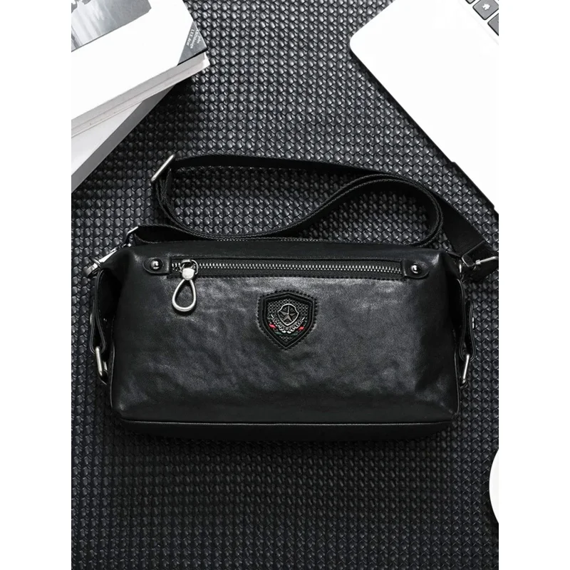 SENOFAN 2024 Shoulder Bag Men Pillow Clutch Genuine Cowhide Crossbody Messenger Bags For Man Large Capacity Ipad Hand Bag Male