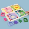 Montessori Animal Jigsaw Puzzle Hand Grasping Nesting Board Wooden Shape Sorting Puzzle Sensory Toys Learning Educational Toys 3