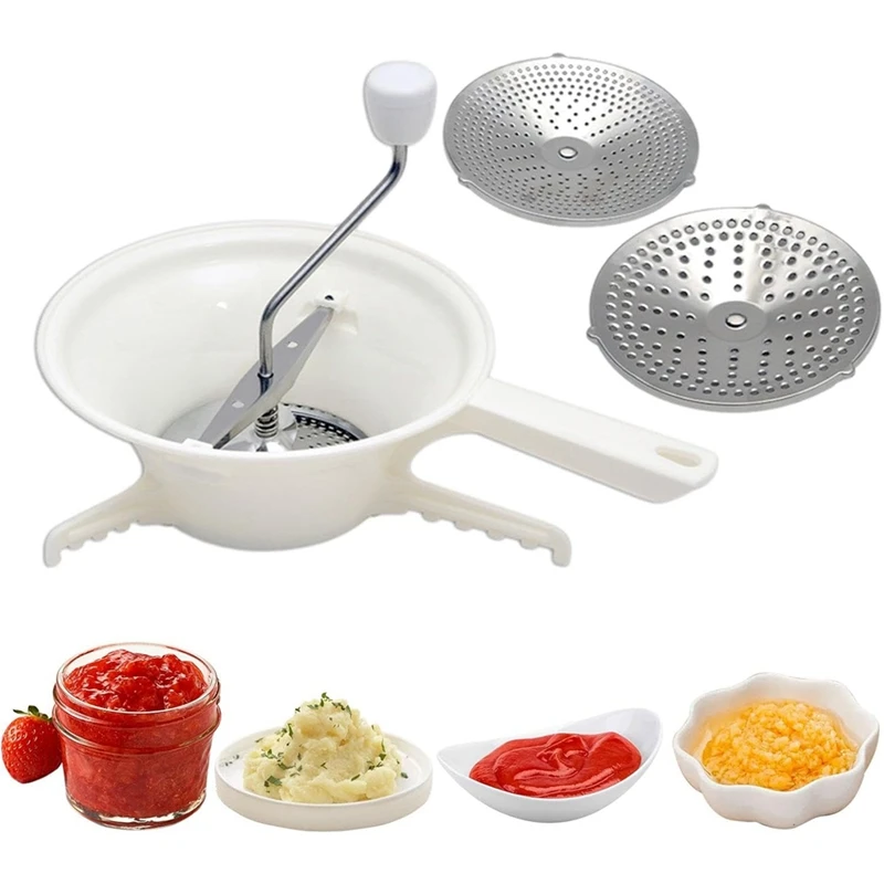 L99A-Food Mill For Vegetable Cutter With 3 Interchangeable Discs Food Mill Hand Cutter Milling For Tomato Sauce Potatoes
