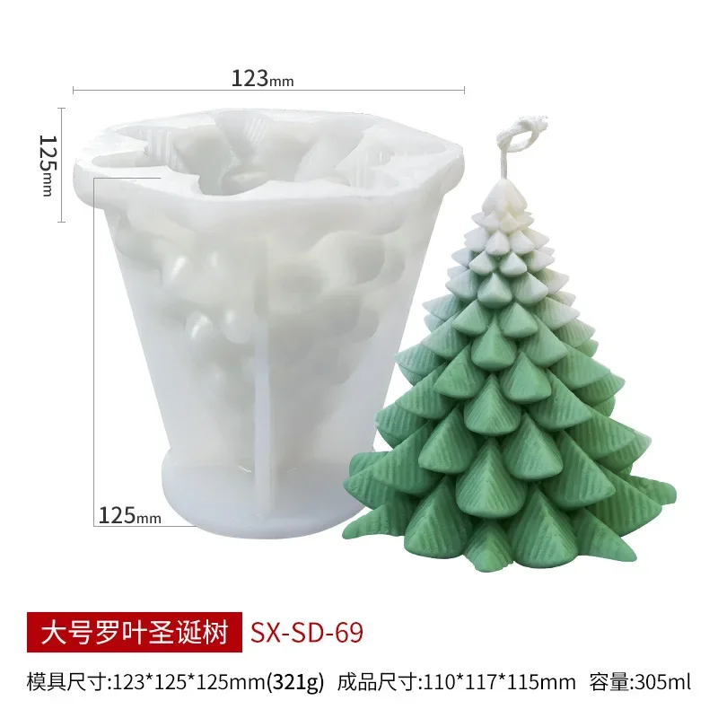 Christmas Tree Silicone Mold Diy Aromatherapy Candle Silicone Mold Christmas Tree Santa Claus Plaster Ornament Mold IceCube Mold