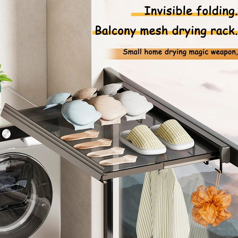 Foldable Clothes and Hat Rack With Hooks Space-saving Solution For Bathroom and Balcony clothes and hat rack