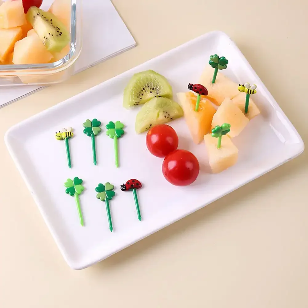 Fruit Fork Food Picks Food Toothpicks 8/12Pcs Kids Fruit Picks Needle Stick Toothpicks Mini Creative Fruit Cake Dessert Food Forks Lunch Box Decor Bento Accessories