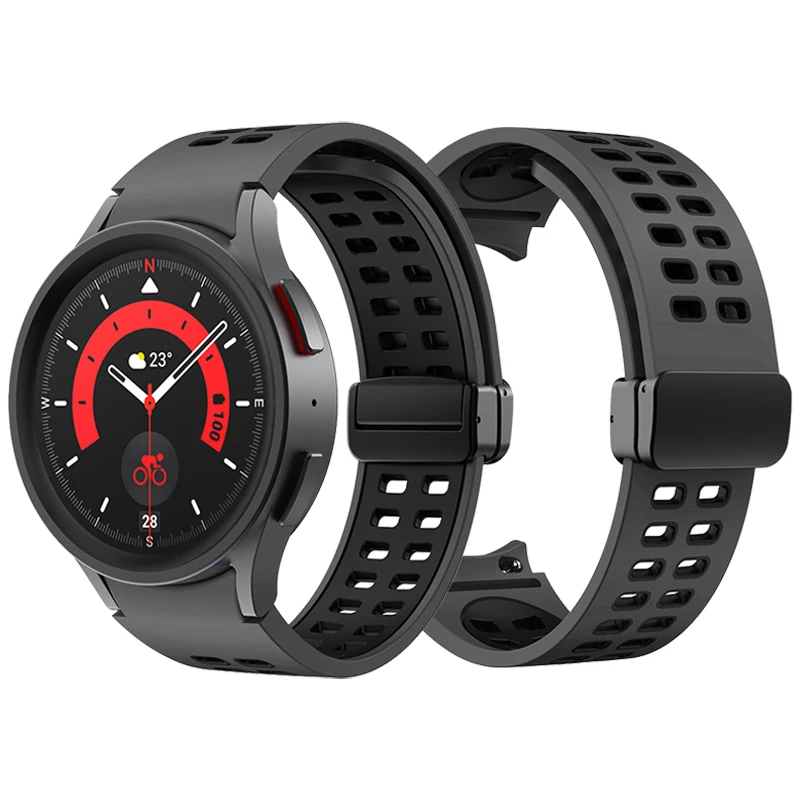 

Magnetic D Buckle Extreme Sport Band For Samsung Galaxy Watch 5 Pro 45mm/44mm 40mm/Galaxy Watch 4 Classic 46mm 42 Silicone Strap