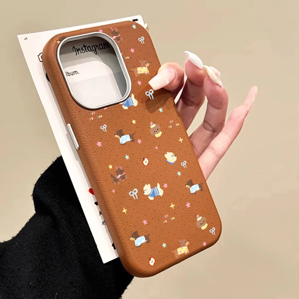 Cream Polka Dot Dachshund Dog Soft TPU Case