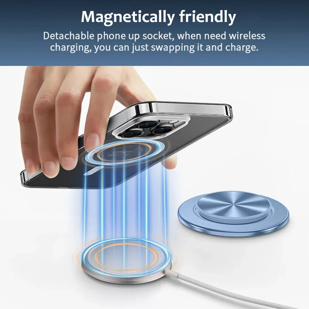 Aluminum Alloy For MagSafe Cellphone Grip Stand, Magnetic Phone Holder, Collapsible Kickstand with Magnetic Ring for iPhone 2