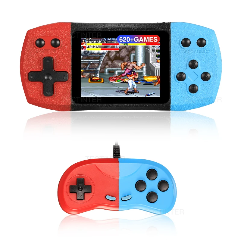 2.4 Inch Retro Video Game Console Built In 620 Classic Games Portable Handheld Game Player Rechargeable Console AV Ouput_voghion.com