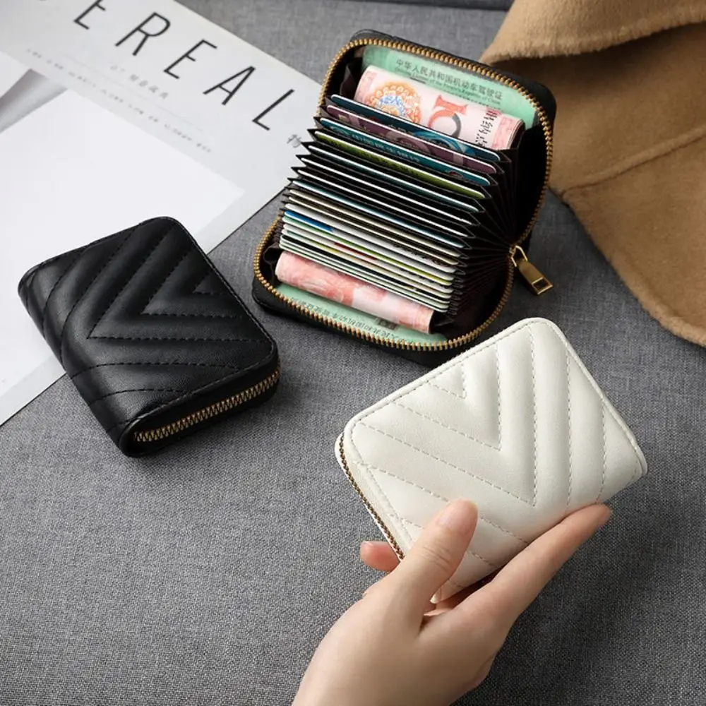 Mini Short Men Card Holder Wallets Zipper Coin Pocket Slim Magic Male Wallet PU Leather Credit Bank Card Case Ladies Purses