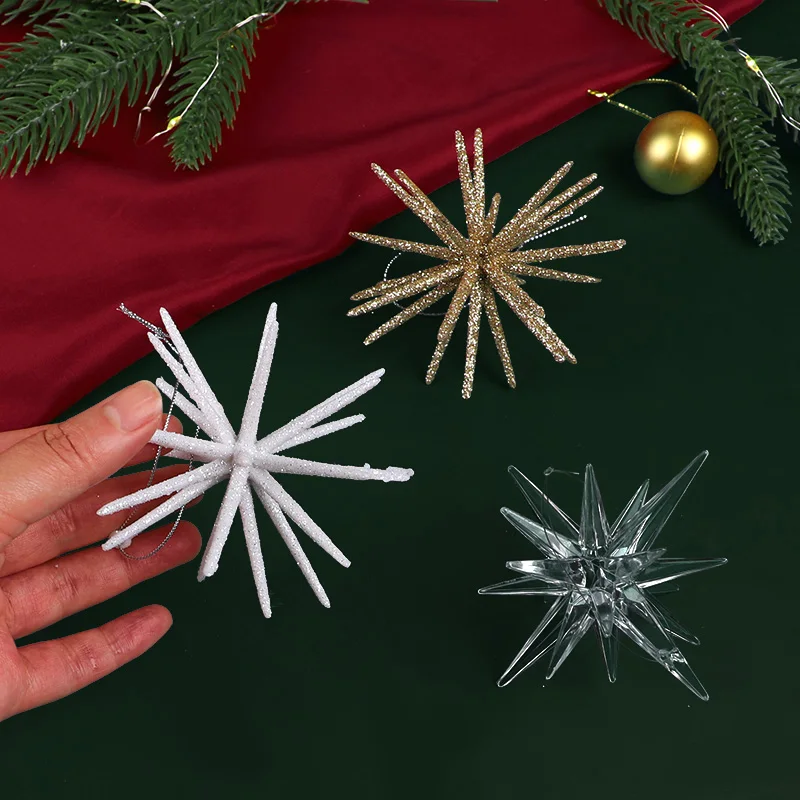 Christmas Exploding Star Hanging Ornament Glitter Star Xmas Tree Pendants 2025 Christmas Decoration For Home New Year Party Gift