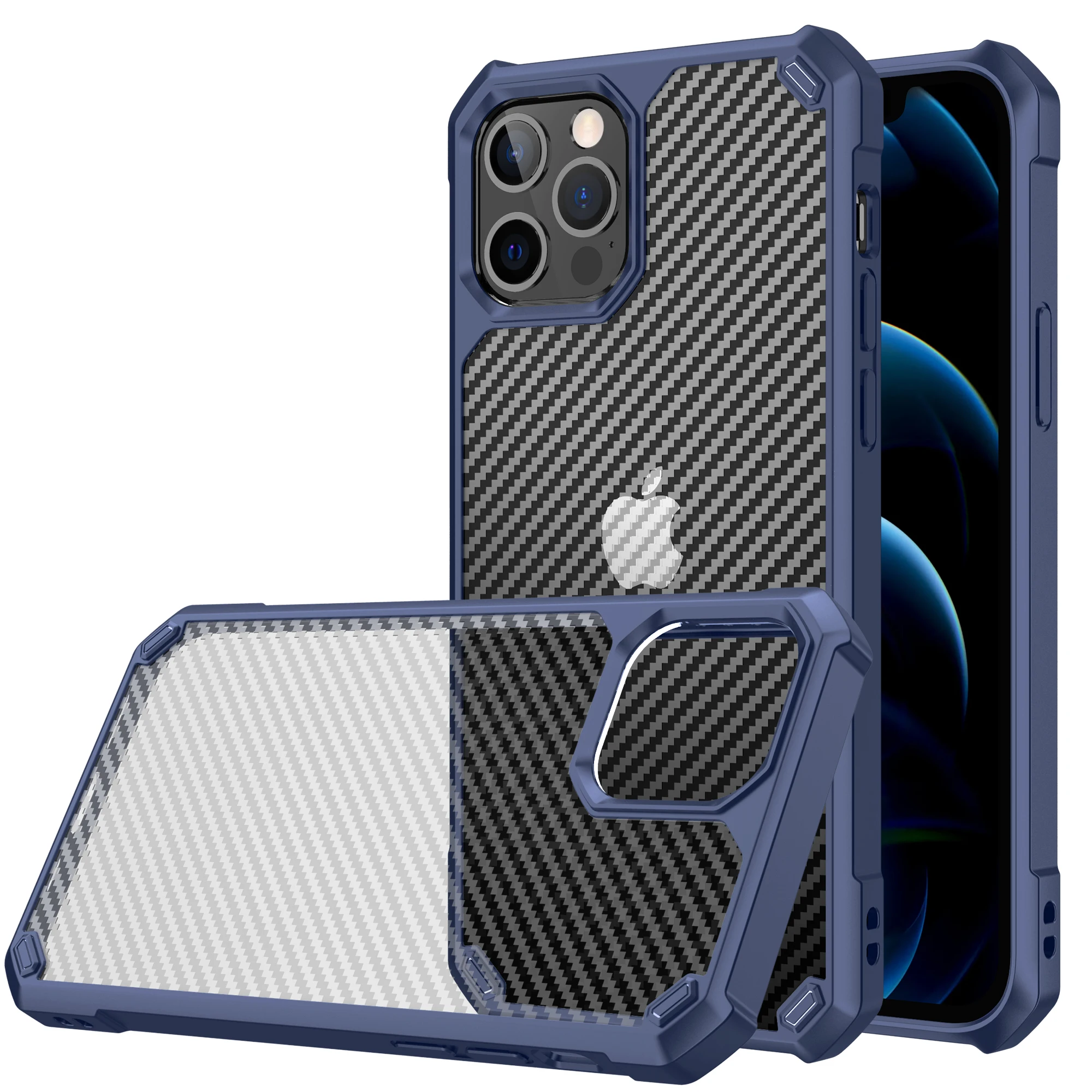 Shockproof Funda Case For iPhone 11 12 13 Mini Pro Max New Carbon Texture Anti Impacto Back Cover For i13 Capa case iphone 13 mini