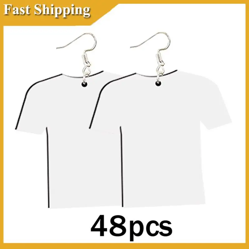 48Pcs DIY Sublimation Earrings Blank Sublimation Earrings Wooden MDF Football Shirt DIY Blank