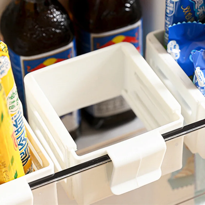 2pc Plastic Retractable Storage Box Partition Plate For Refrigerator Side Door Sorting Storage Classification Grid Clip Organize