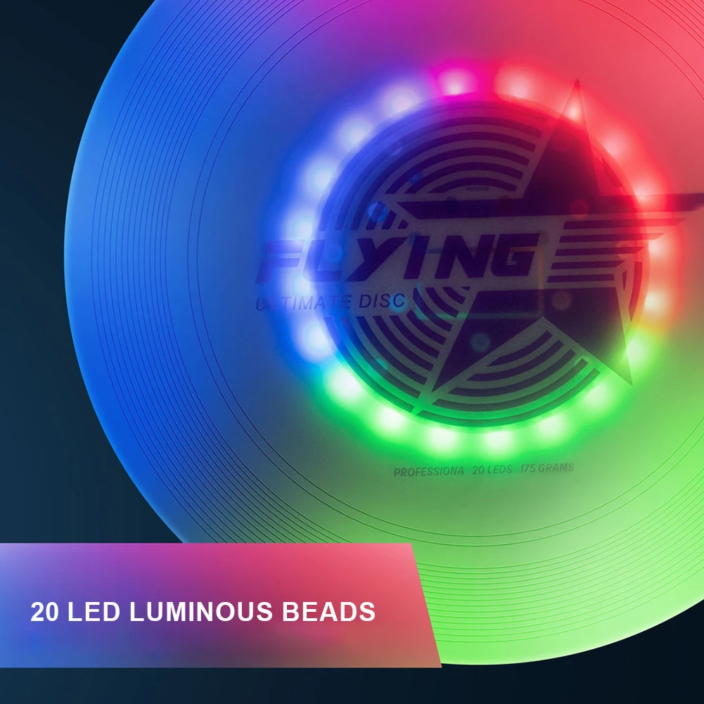 LED Flying Disc RGB Camping Game Swivel Discs 20LED Sport Disc Type C Charging Waterproof 175g Competitions Team Outdoor Toy