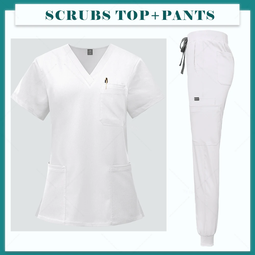 

Men Women's Medical Nurse Uniform Surgical Scrubs Set Clinical Nursing Workwear Pet Clothes Lab Suit Veterinaria Spa Accessories