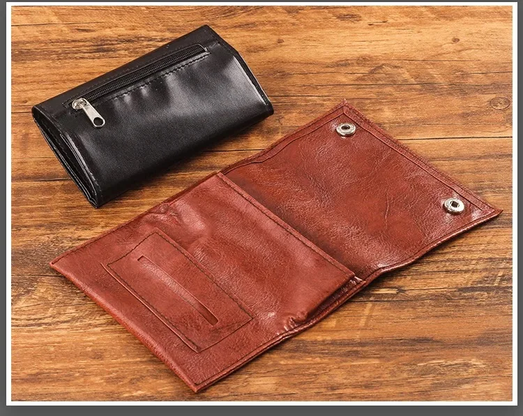 Custodia per tabacco in pelle PU Custodia per portafoglio Borsa portatile per pipa da fumo per sigarette Borsa per carta da imballaggio Custodia per tabacco per erbe - immagine 5
