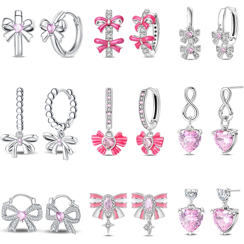 2311006-586145.jpg Sfbe3049a6ccc4635ac3baa5a56dd01198 Women's 925 Sterling Silver Bow Princess Powder Sparkling Zircon Trendy Earrings Fit For Wedding Party Exquisite Jewelry Mallzona