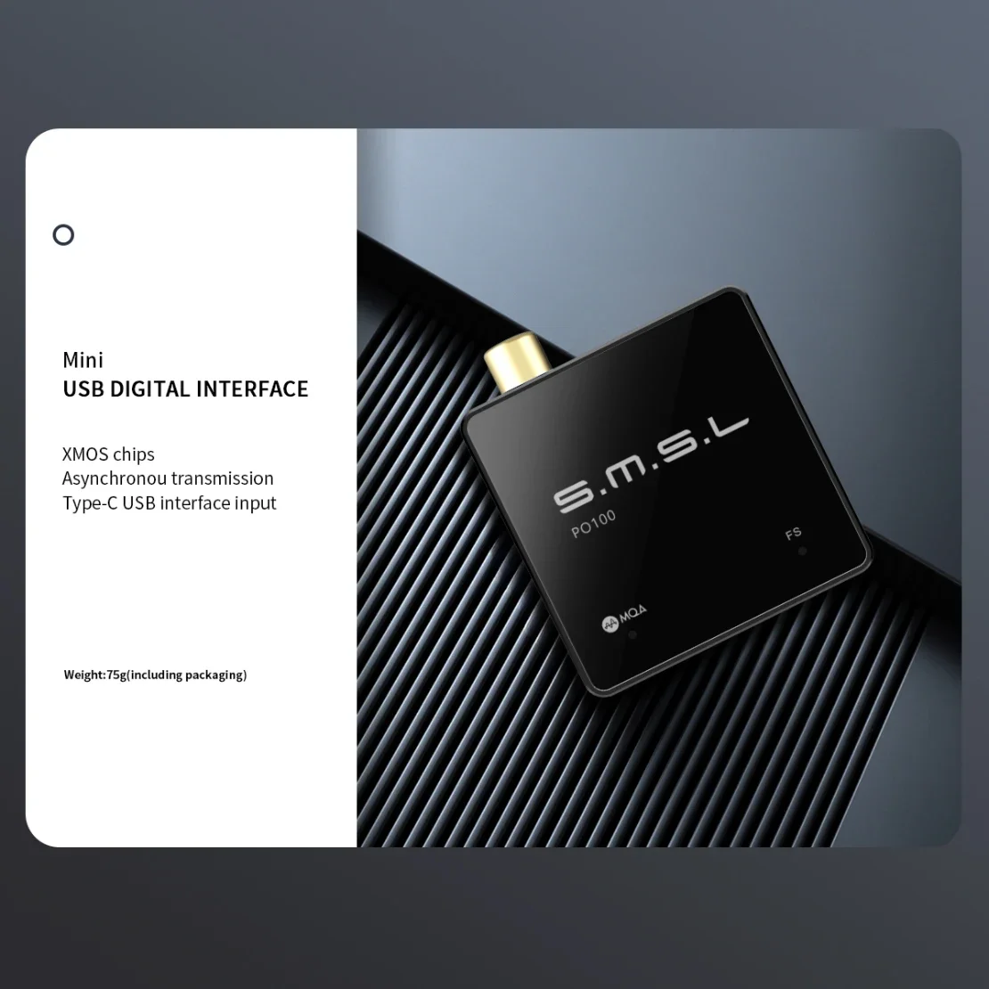 SMSL PO100 USB Digital Interface DSD DOP64 XMOS XU316 TYPE-C Input OPT/COAX Output audio interface sound card
