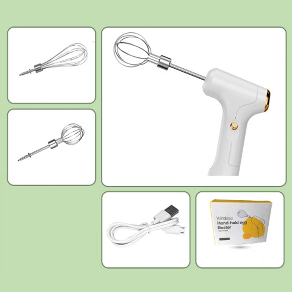Portable Electric Food Mixer USB Wireless Hand Blender 1 Speeds Powerful Dough Egg Beater Baking Cake Cream Whipper Kitchen Tool
