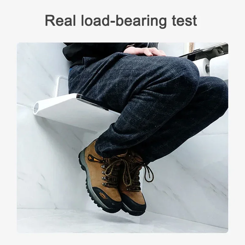 Description Picture 4 of itemWall-mounted Shower Folding Seat  High-Loading Silent Bathroom Stool for Disabled Elderly slow down Stool Home Furniture