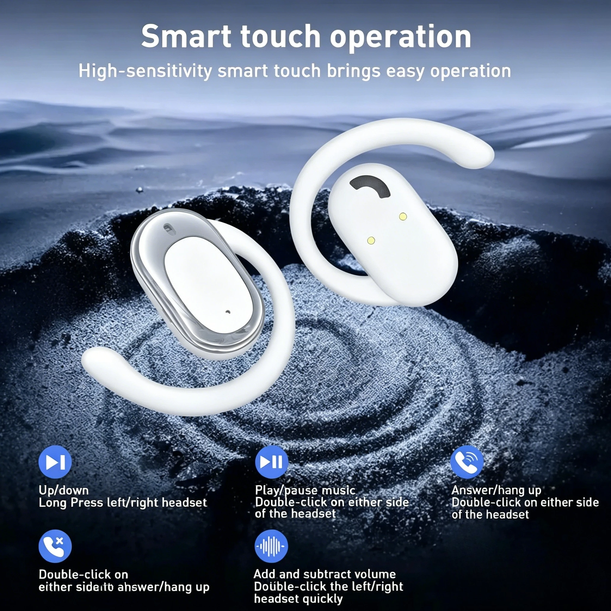 OWS Earphones Over-Ear Open-Ear Wireless Bluetooth 5.4 Headphones Style Noise Cancellation Rotatable Feature With Mic Audi 6 OWS Earphones Over-Ear Open-Ear Wireless Bluetooth 5.4 Headphones Style Noise Cancellation Rotatable Feature With Mic Audi 6