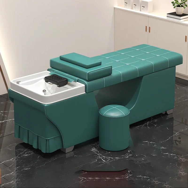 Luxury Sink Shampoo Chairs Hair Salon Women Professional Head Spa Bed Stylist Hairdressing Fauteuil Coiffure Furniture LJ50SC professional hairdressing chairs shampoo green barber hair washing chair shaving beauty fauteuil coiffure spa furniture cy50xt