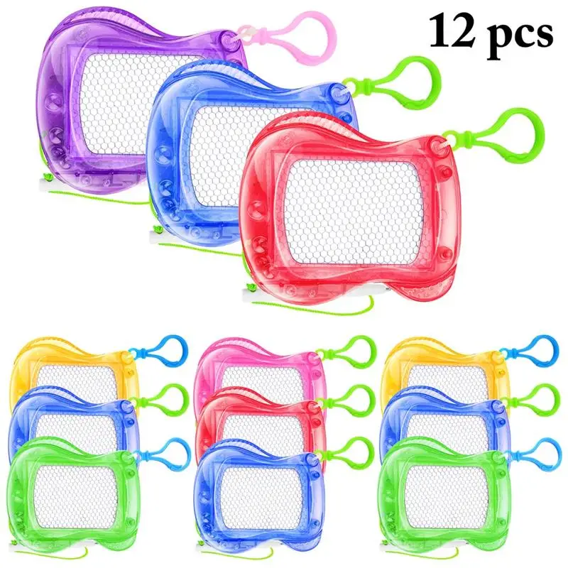 12Pcs Mini Tavolo Da Disegno Lavagna Magnetica Doodle Board Zaino Portachiavi Con Penna Kid Sketch Pad Da Disegno Cancellabile Per Il Compleanno
