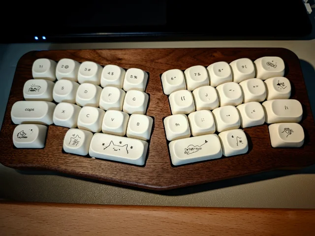 MiFuny qaz Alice Wired Mechanical Keyboard Kit 36Keys Wooden