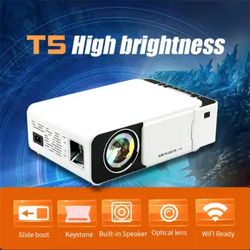 미니 LED 프로젝터 와이파이 무선 미러 폰, 미라캐스트 1080P LCD 비디오, 영화 파티 프로젝터, T5 스마트 버전, 홈 시어터, 신제품