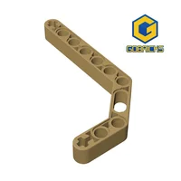Gobricks 10Pcs High-Tech Accessories 3x7 Double Curved Arm With Shaft Bolt Hole 32009 Educational Building Blocks Technical 1