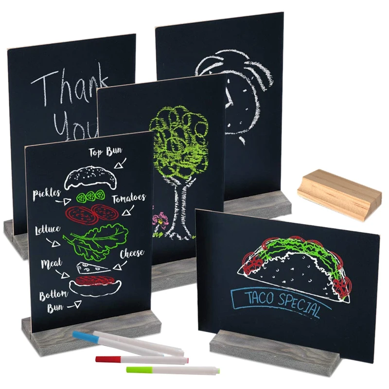 

Мини меловая доска, двусторонняя строительная доска с подставкой, настольные доски для свадебных украшений, знаки и другие